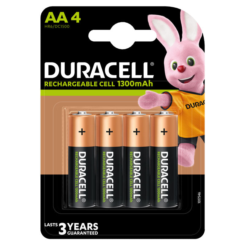 Duracell Recharge AA 1300mAh Rechargeable Batteries - 4 Pack
