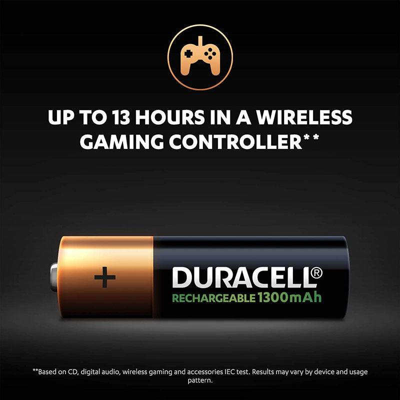 Duracell Recharge AA 1300mAh Rechargeable Batteries - 4 Pack