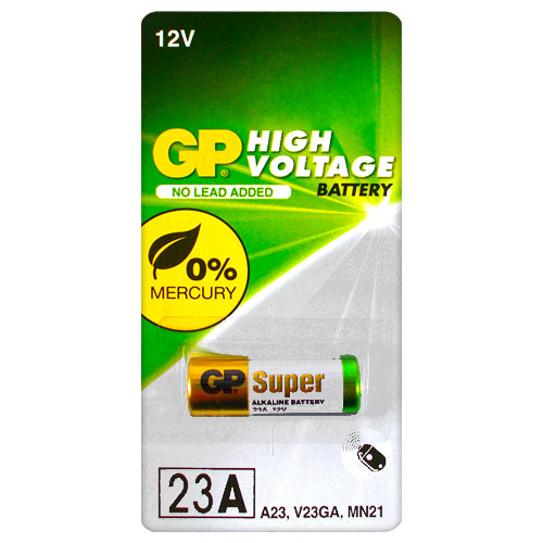 23A 12V GP Super Alkaline Battery equivalent to L1028 A23 LRV08 MN21