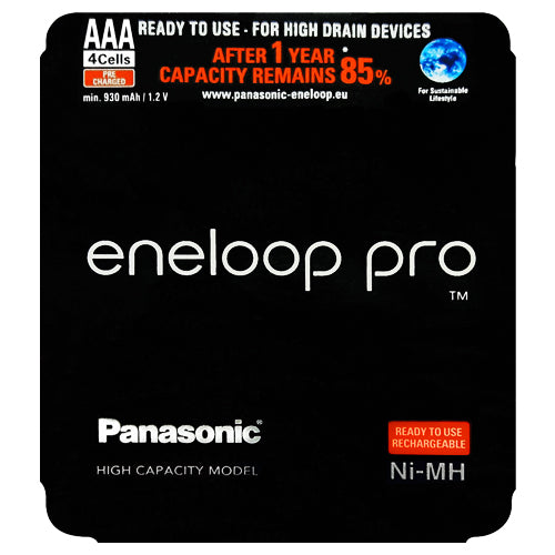 Panasonic eneloop Pro NiMH Rechargeable AAA Battery, 930mAh, 1.2 V