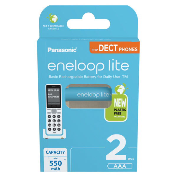 Panasonic Rechargeable Batteries ENELOOP Lite BK-4LCCE/2DE AAA, 550 mAh, 2  pc(s)