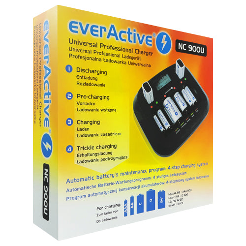 everActive NC-1600 Microprocessor-Controlled NIMH Charger with LCD Display  for 1-16 AA/AAA Batteries