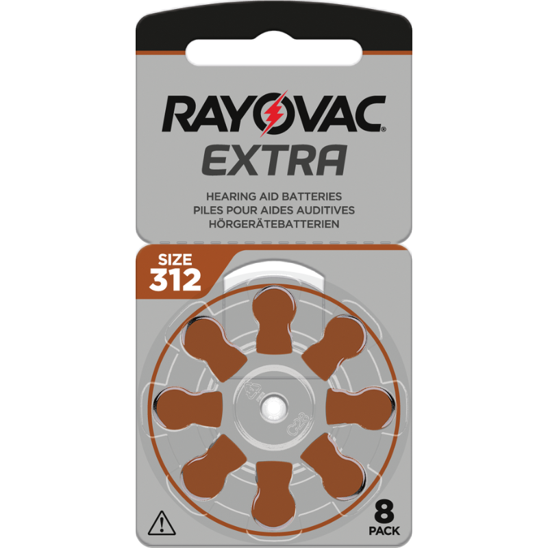 thumbnail image 2 of Rayovac Extra Hearing Aid Batteries - Size 312, 13, Or 10 - Zinc Air (8 To 32 Packs Available) 2 of 4