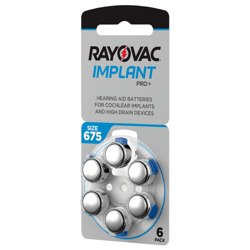 Rayovac IMPLANT PRO+ Size 675 Hearing Aid Batteries