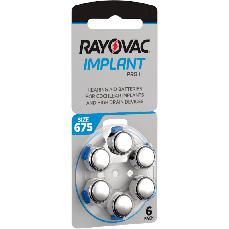 Rayovac IMPLANT PRO+ Size 675 Hearing Aid Batteries