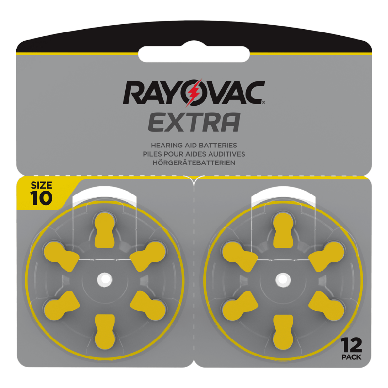 Rayovac EXTRA 10 Size Hearing Aid Batteries - 12 Pack
