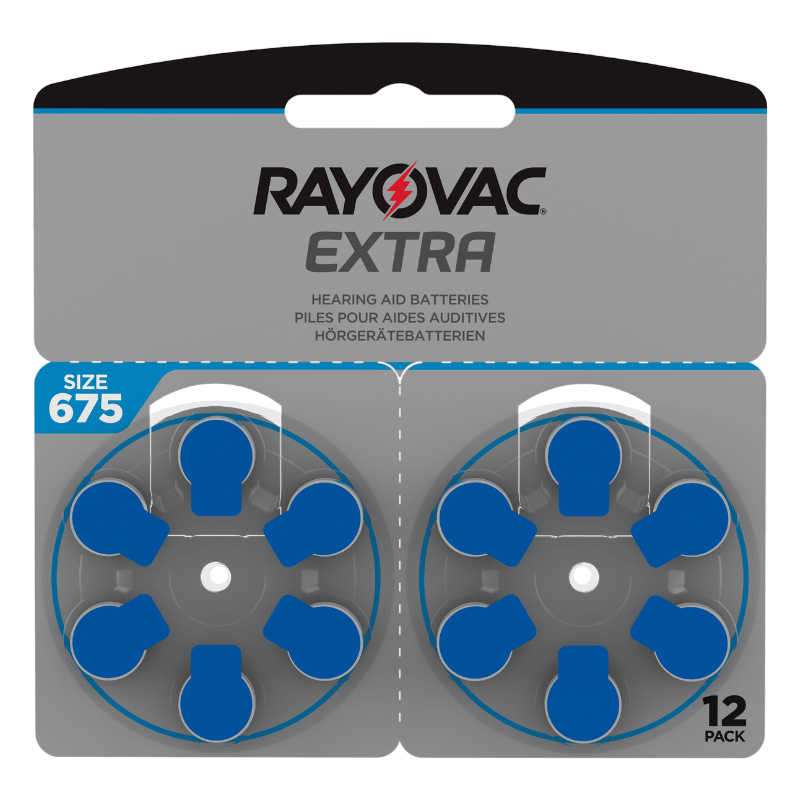 Rayovac EXTRA 675 Size Hearing Aid Batteries - 12 Pack