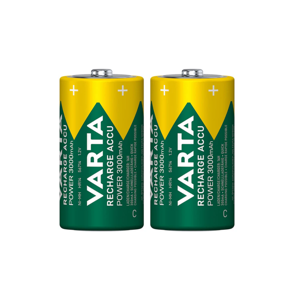 Varta Recharge Power C Size 3000mAh Rechargeable Batteries - 2 Pack