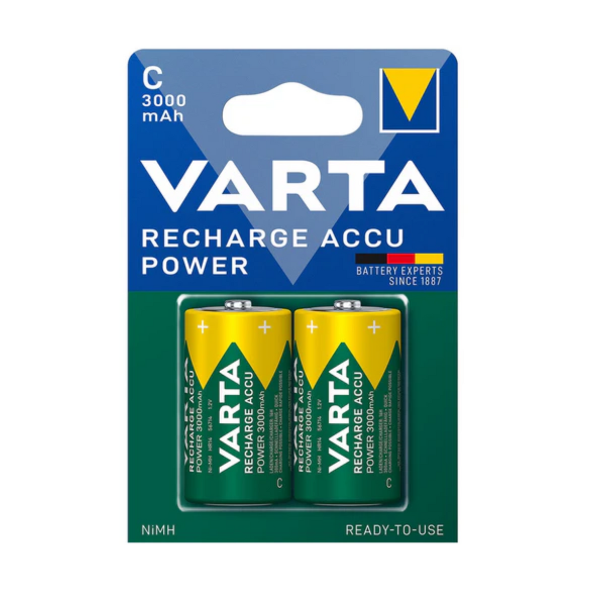 Varta Recharge Power C Size 3000mAh Rechargeable Batteries - 2 Pack