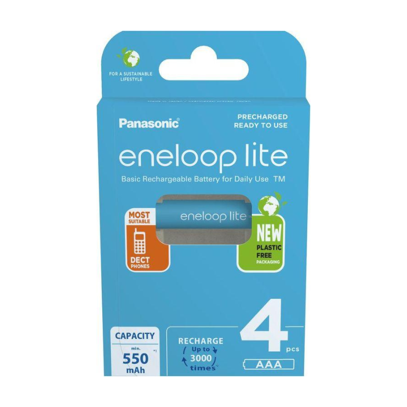 Panasonic Eneloop LITE AAA 550mAh Batteries - 4 Pack