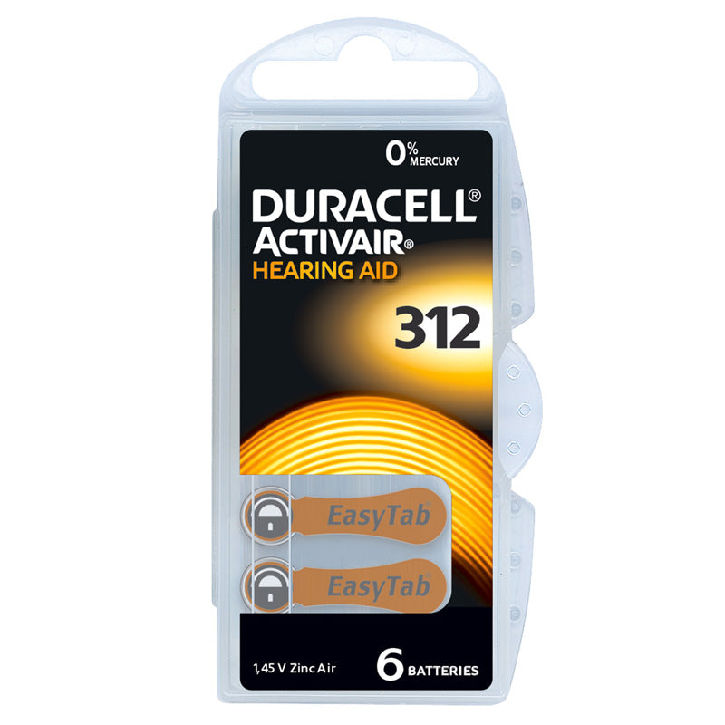Duracell Hearing Aid 312 Size Batteries