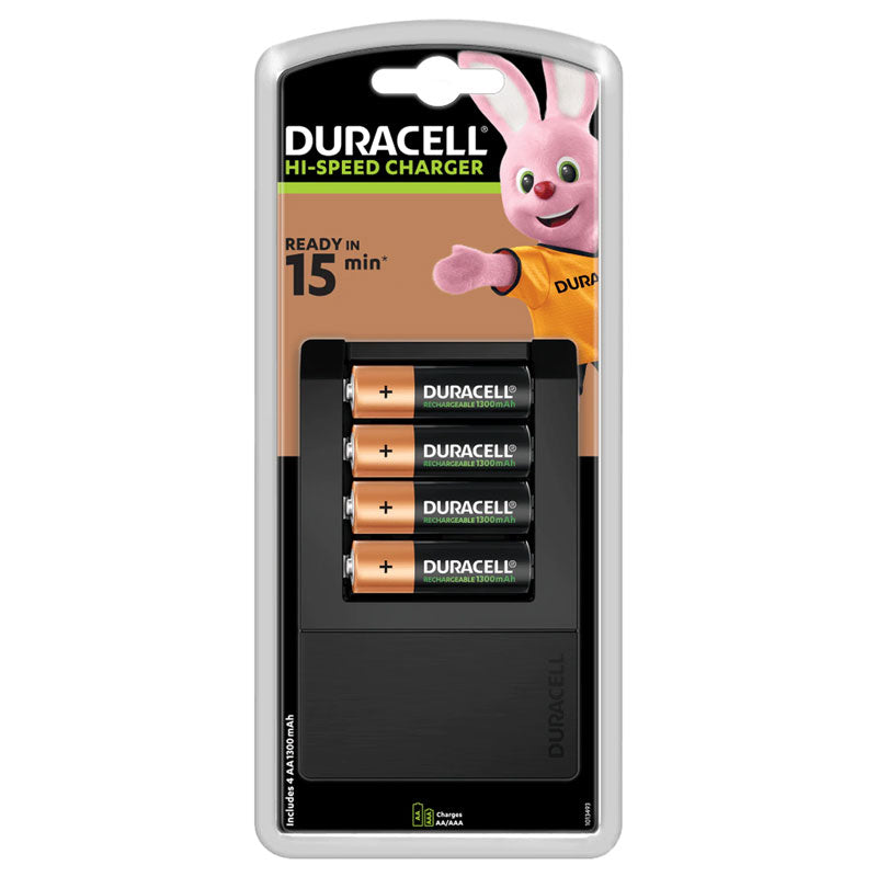 Duracell Hi-Speed Expert CEF15 Charger + 4AA 1300mAh batteries | BatteryDivision