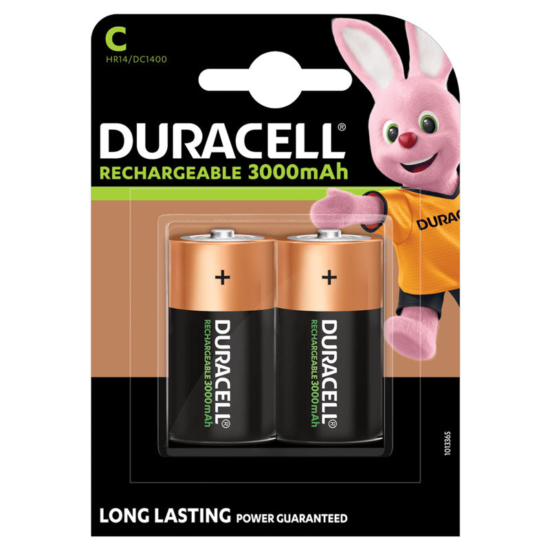 Duracell Recharge Ultra C Size 3000mAh Rechargeable Batteries - 2 Pack