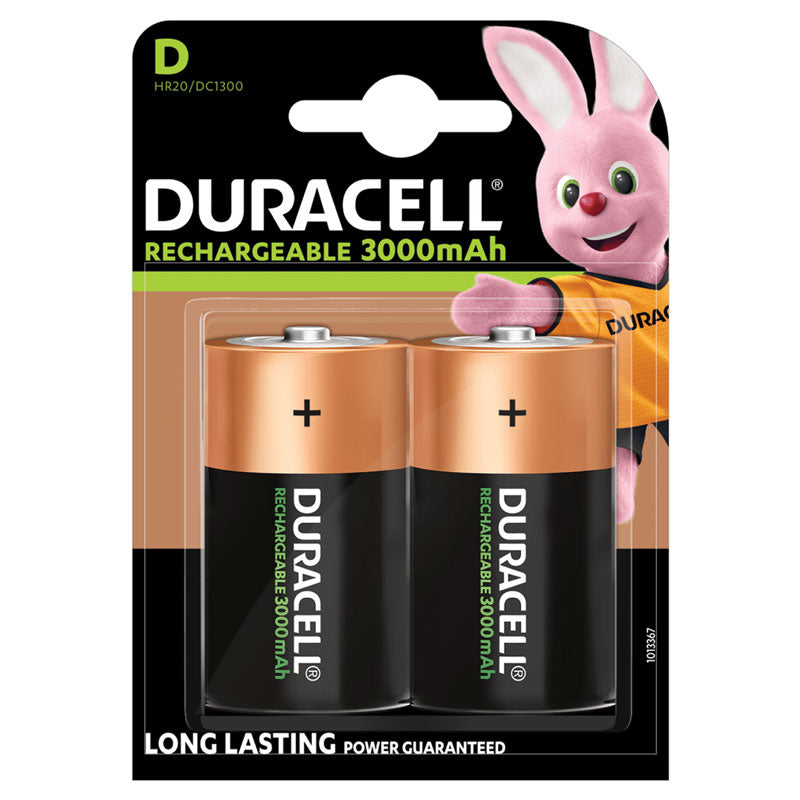 Duracell Recharge Ultra D Size 3000mAh Rechargeable Batteries - 2 Pack