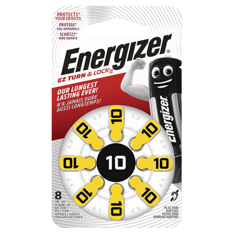Energizer Hearing Aid Batteries 10 Size Hearing Aid Batteries - 8 Pack