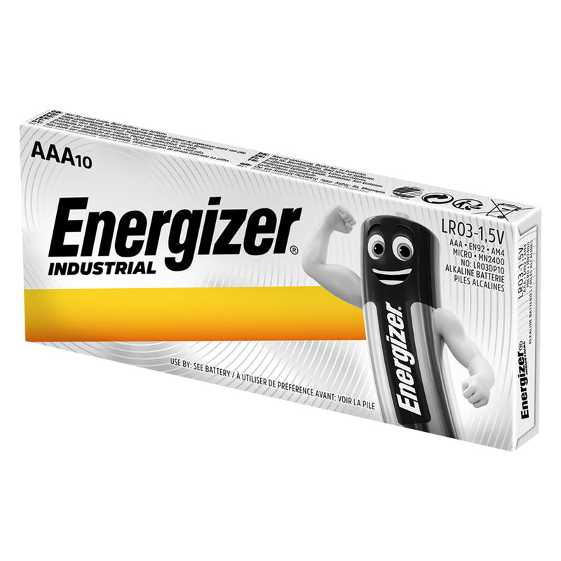 Energizer Industrial AAA LR03 1.5V Primary Batteries - Box of 10