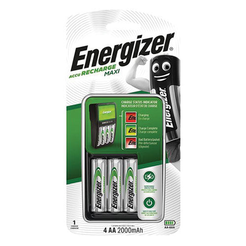 Energizer MAXI Charger + 4AA 2000mAh batteries | BatteryDivision