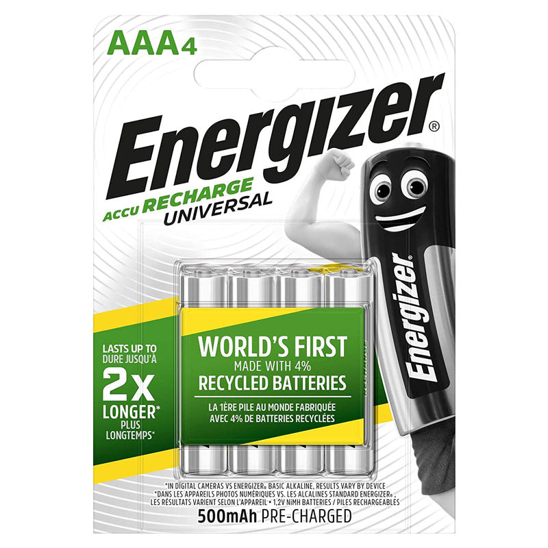 Inspireren Professor Kauwgom Energizer Rechargeable Universal AAA 500mAh 🔋 BatteryDivision