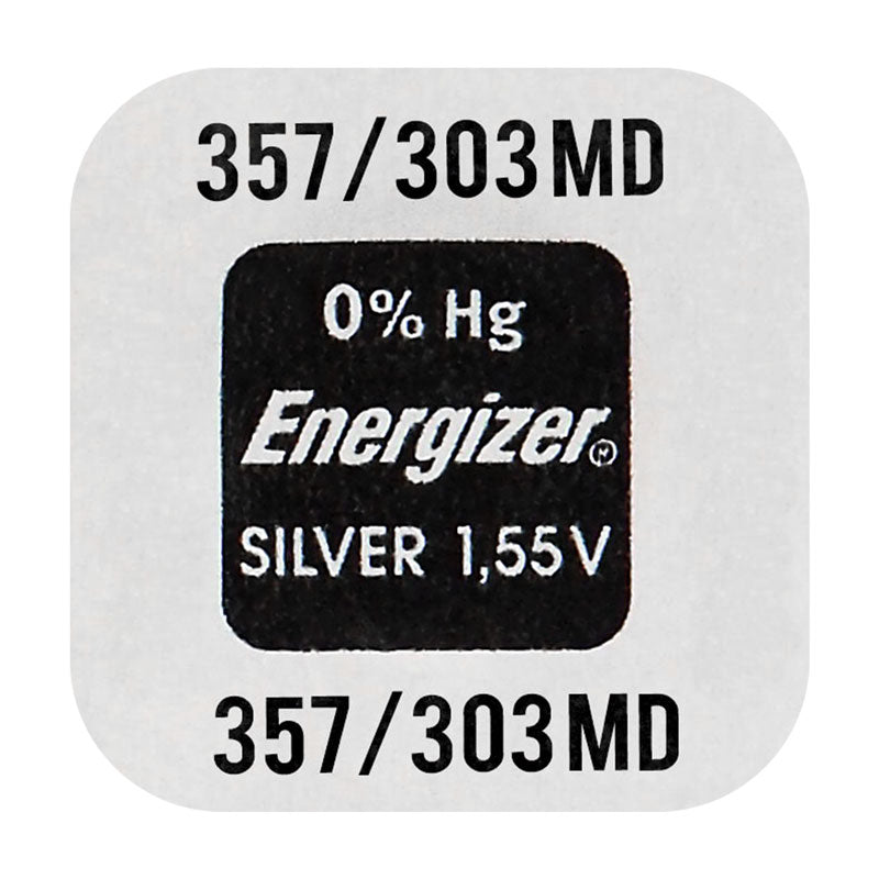 Energizer 357/303 - SR44 Silver Oxide Button Battery 1.55V - 2 Pack
