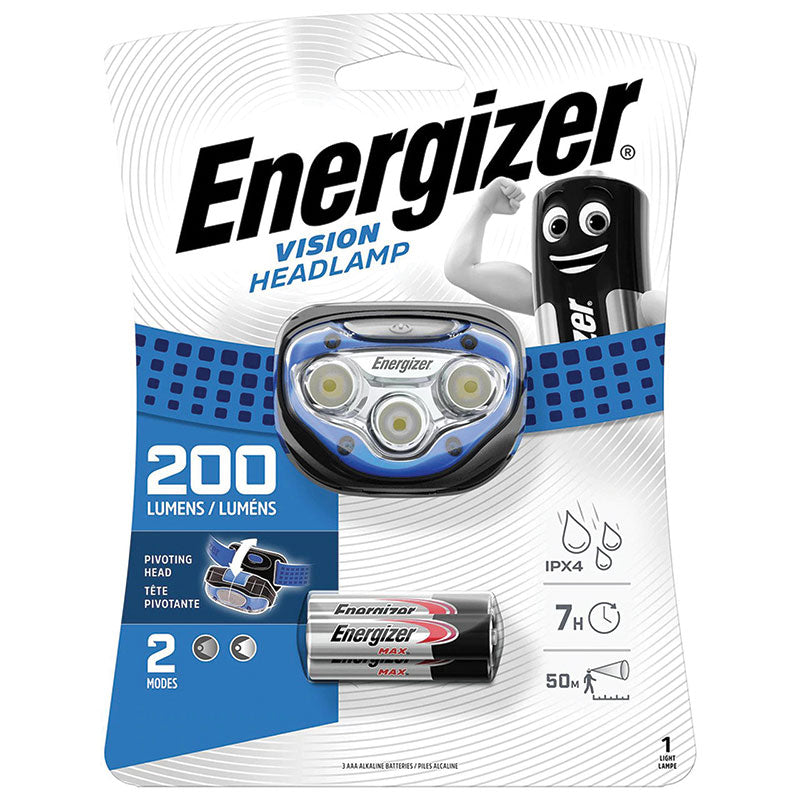 Energizer Vision HD 200 Lumens Headlight + 3AAA | BatteryDivision