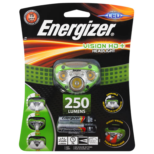 Energizer Vision HD+ 250 Lumens Headlight + 3AAA | BatteryDivision
