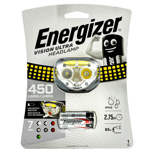 Energizer Vision Ultra 450 lumens Headlight + 3AAA | BatteryDivision