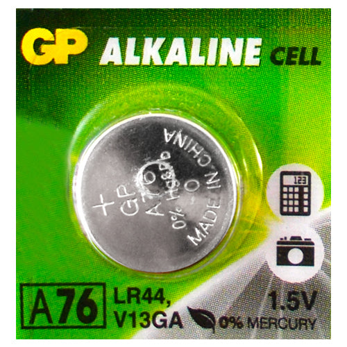 GP Alkaline A76/LR44 1.5V B1 Electronics Battery