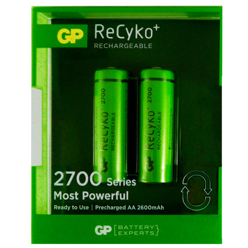 GP ReCyko AA 2700 Series Rechargeable Batteries - 2 Pack