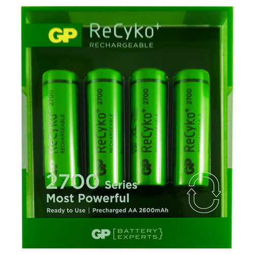 GP ReCyko AA 2700 Series Rechargeable Batteries - 4 Pack