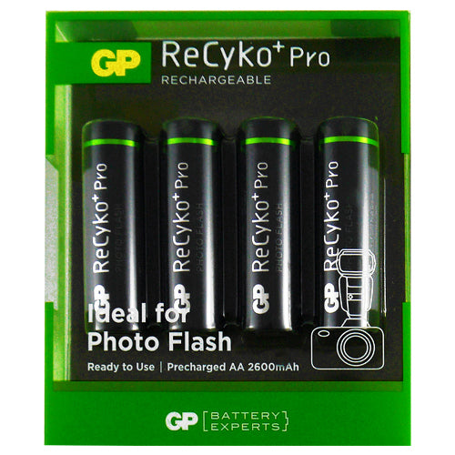 GP ReCyko PRO AA 2600 mAh Rechargeable Batteries - 4 Pack