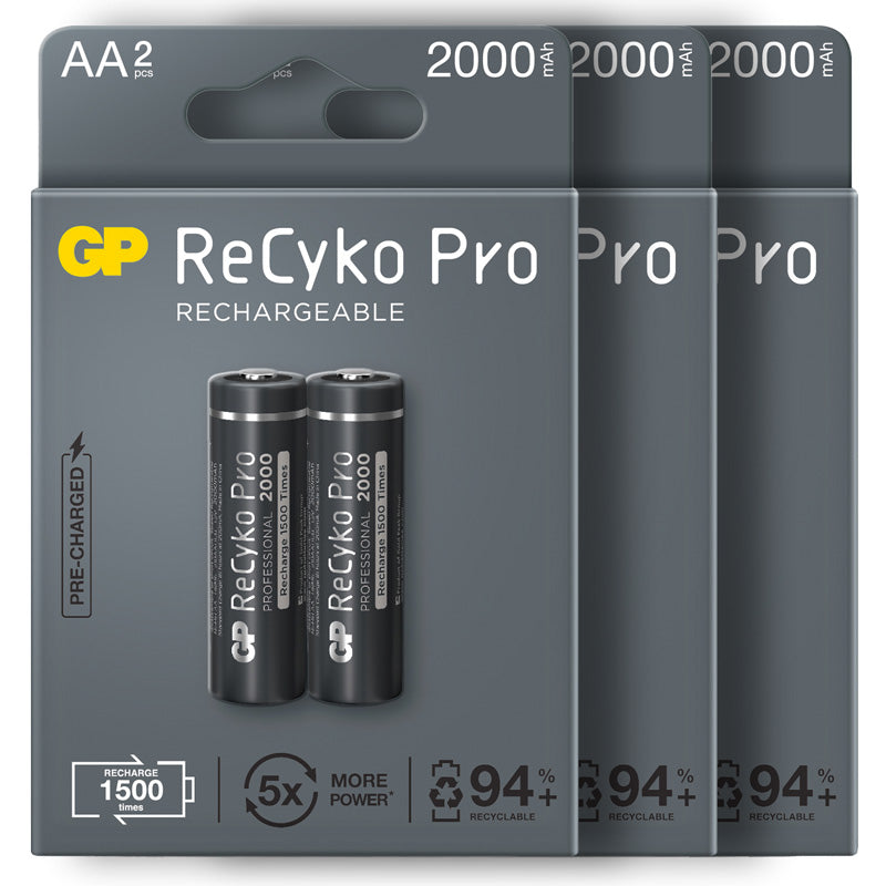 GP ReCyko Pro Rechargeable Batteries AA 2000 mAh - 2 Pack