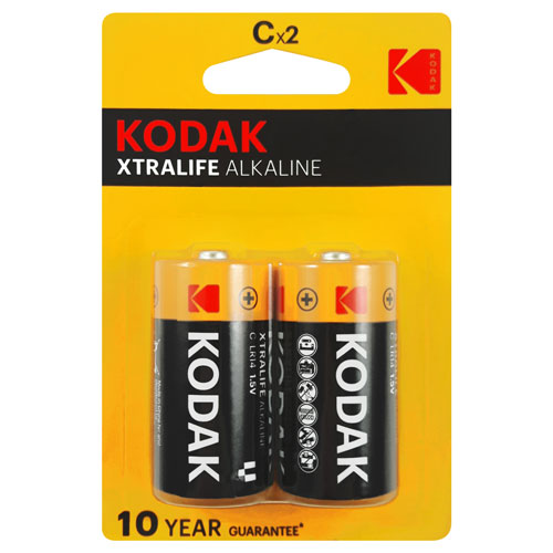 Kodak XtraLife Alkaline C Size Primary Batteries - 2 Pack