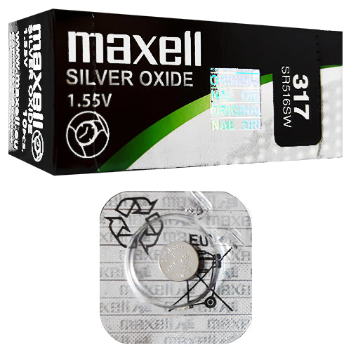 Maxell Silver Oxide 317 B1 Watch Batteries - 10 Pack