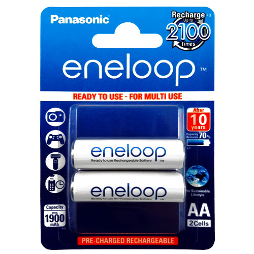 Panasonic Eneloop AA 1900mAh Rechargeable Batteries - 2 Pack