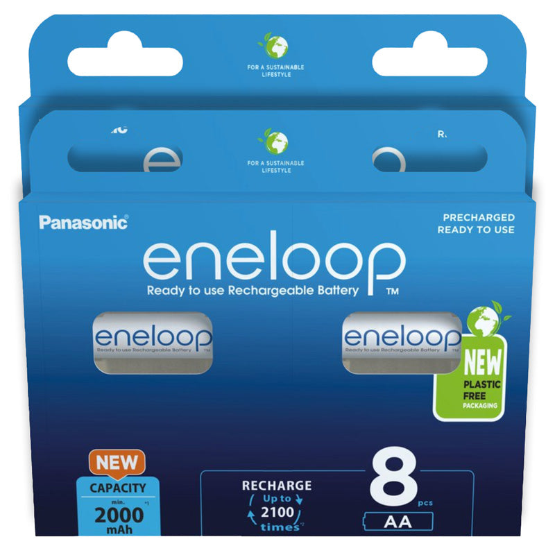 Panasonic Eneloop AA 2000mAh Rechargeable Batteries - 8 Pack