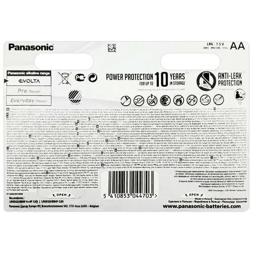 Panasonic Evolta Alkaline AA Primary Batteries - 8 Pack