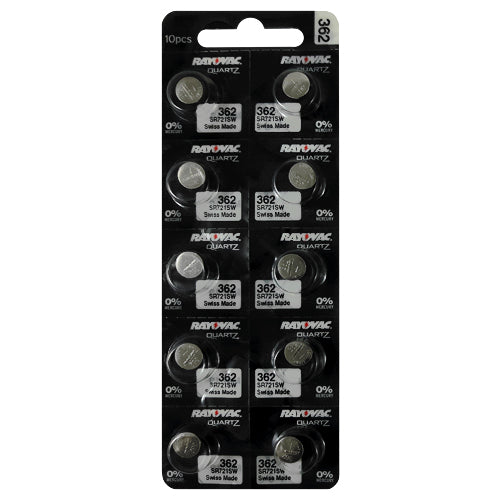 Rayovac 362 Silver Oxide battery 1.55V B1 Watch Battery