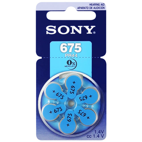 Sony Hearing Aid 675 Size Hearing Aid Batteries - 6 Pack
