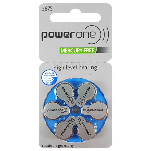 Power One hearing aid batteries 675 Size Hearing Aid Batteries - 6 Pack