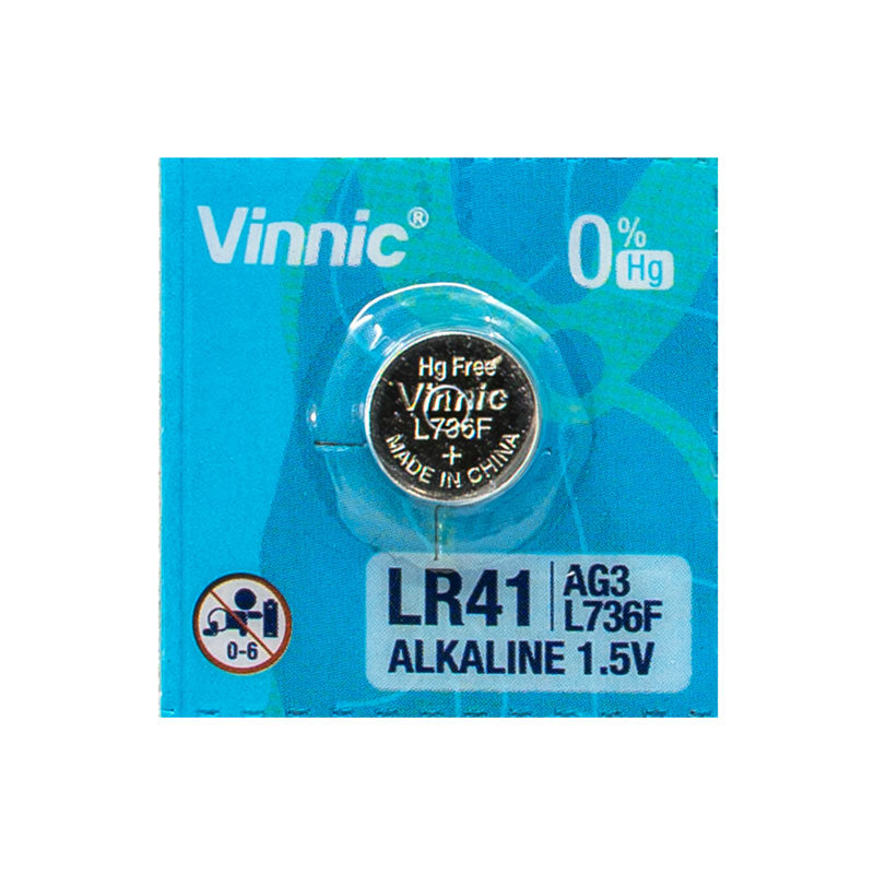 Vinnic Alkaline L736F LR41 B1 Electronics Battery