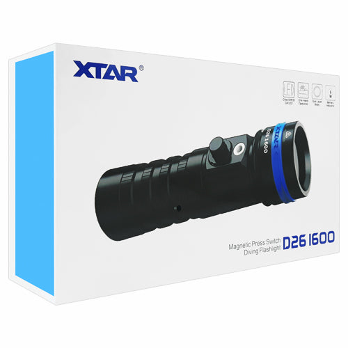 XTAR D26 1600 Magnetic Press Switch Diving Flashlight | BatteryDivision