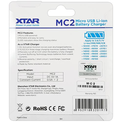 XTAR MC2 Micro USB Charger