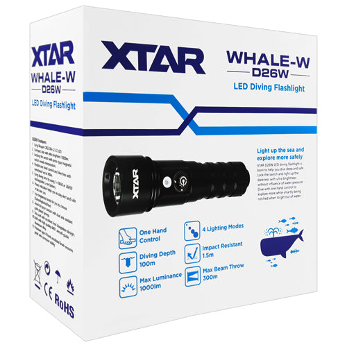 XTAR Whale D26W LED Diving Flashlight | BatteryDivision
