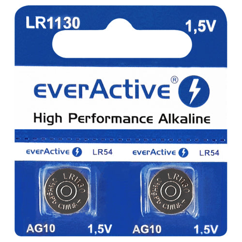 everActive Alkaline LR1130 AG10 1.5V Electronics Batteries - 2 Pack