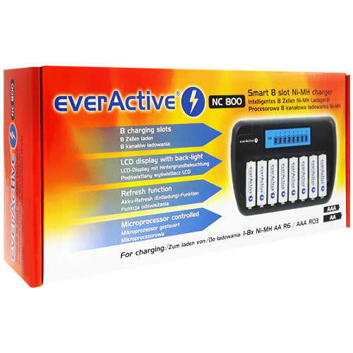 everActive Smart 8 slot Ni-MH NC-800 Charger | BatteryDivision