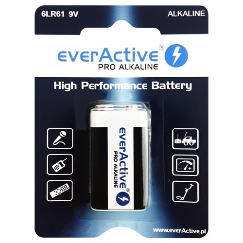 everActive PRO Alkaline 6LR61 9V B1 Primary Battery