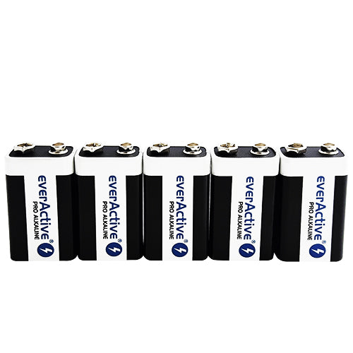 everActive PRO Alkaline 6LR61 9V Primary Batteries - 5 Pack