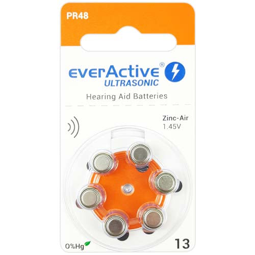 everActive Ultrasonic Hearing Aid 13 Size Hearing Aid Batteries - 6 Pack